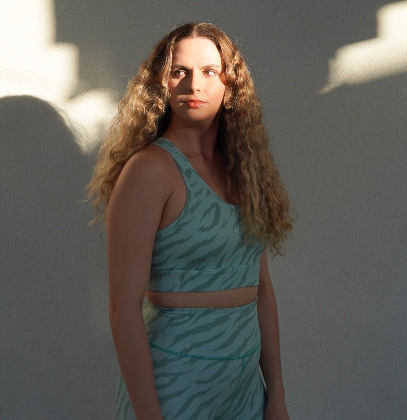 Sage Zebra Print Leggings and Top Set